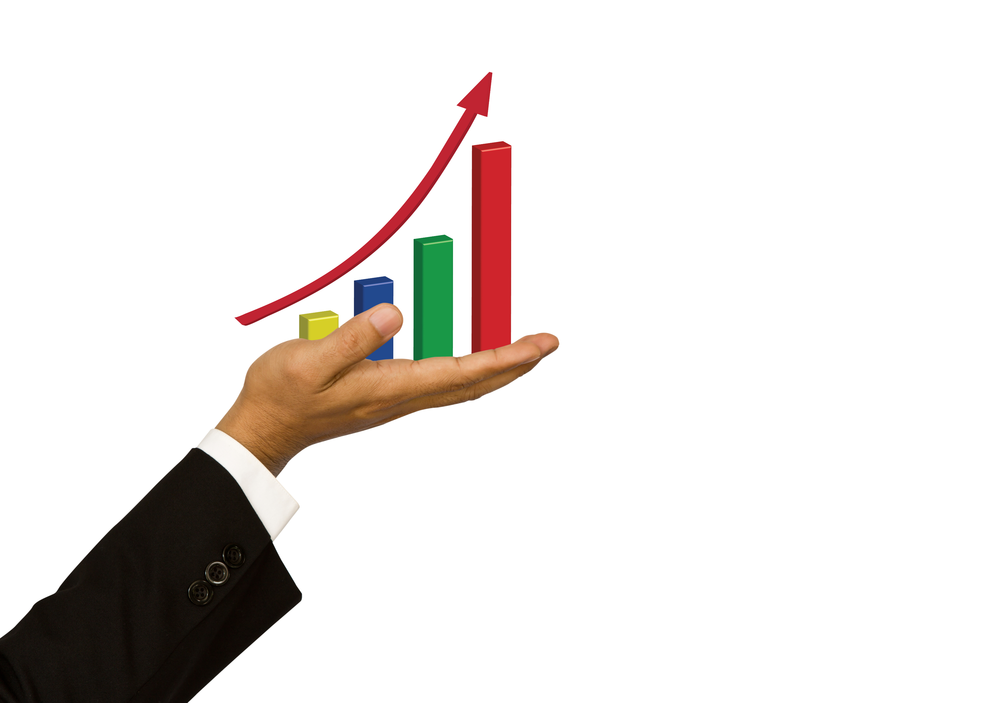 Hand holding a growth chart